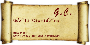 Gáli Cipriána névjegykártya